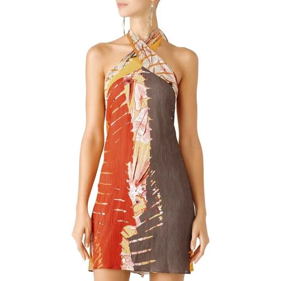 Josie Natori Printed Tribal Halter Dress in Size 6 - Picture 3 of 5